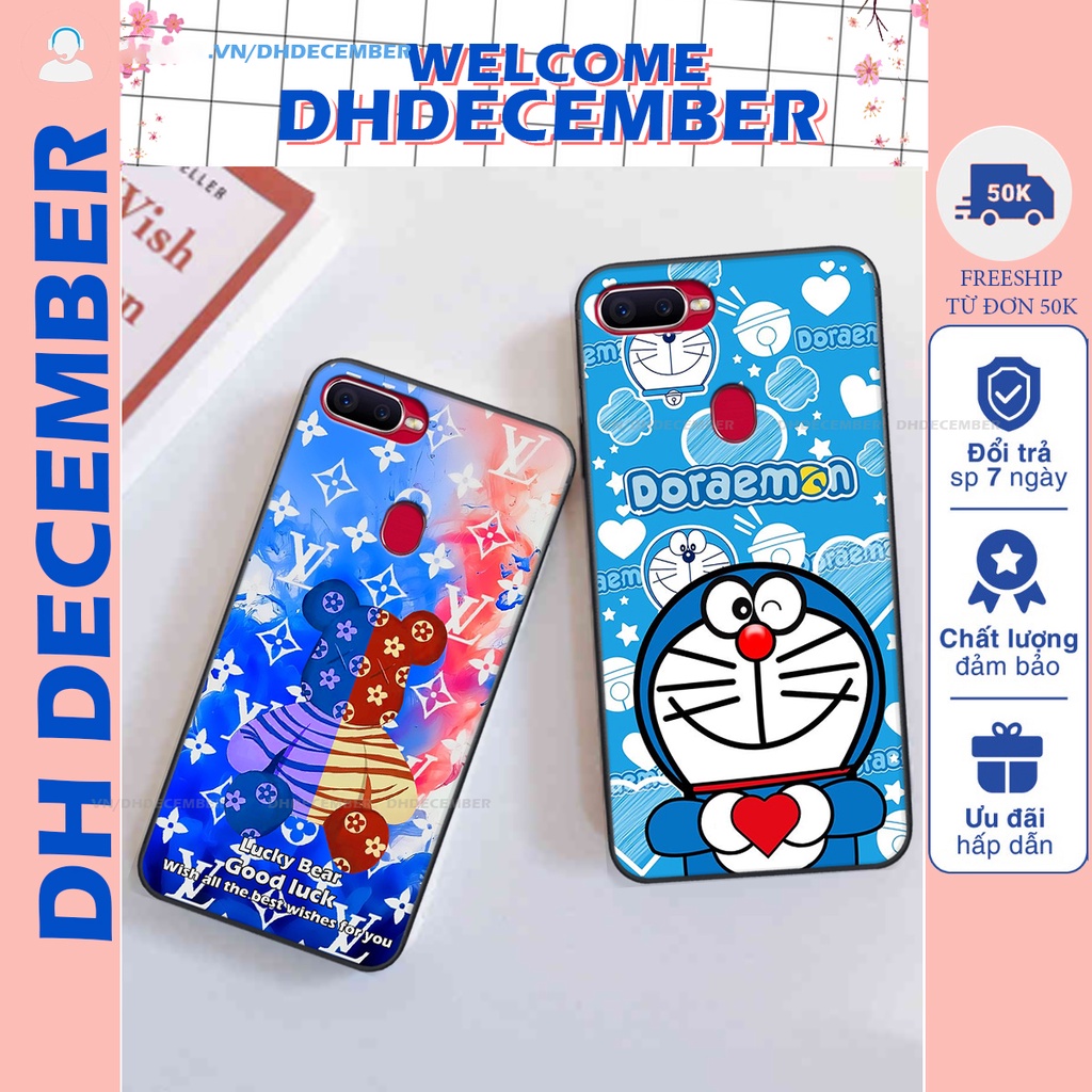 Ốp lưng Oppo A5S / A7 / F9 / A12 in hình gấu K@ws, gấu nâu, dor@emon RẺ- ĐẸP- BỀN