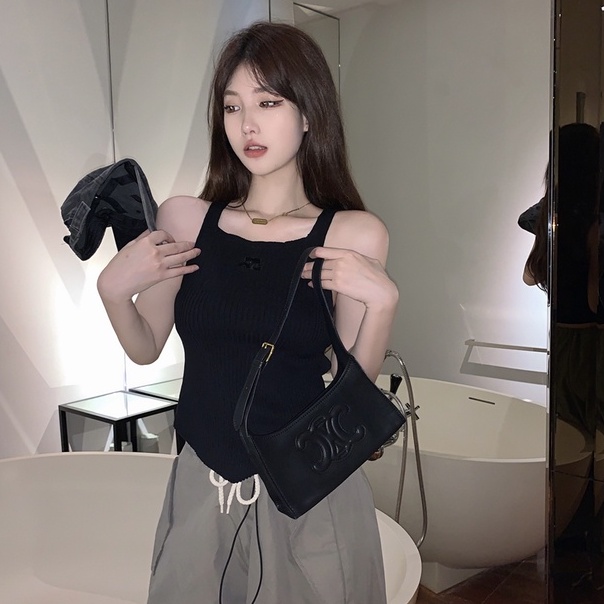 Áo ZHELIHANGFEI hai dây dệt kim thêu họa tiết quyến rũ tùy chọn màu sắc