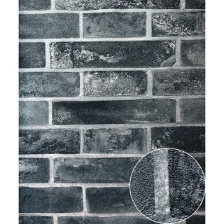 Giấy dán tường 3d giả gạch màu xám đẹp, khổ 53cm , dán keo ngoài