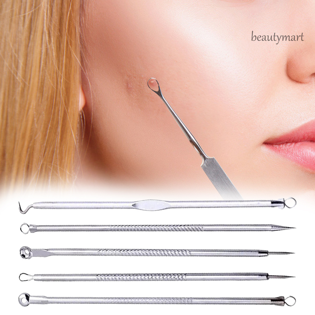 [Hàng mới về] Bộ 6 dụng cụ nặn mụn đầu đen bằng thép không gỉ cao cấp