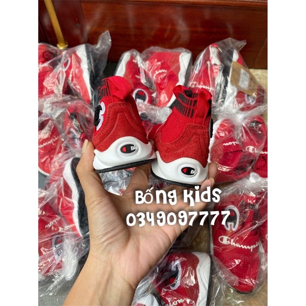 Giày Sneakers Cổ Chun Bé Trai &amp; Bé Gái Logo C Đỏ Ch@mpion