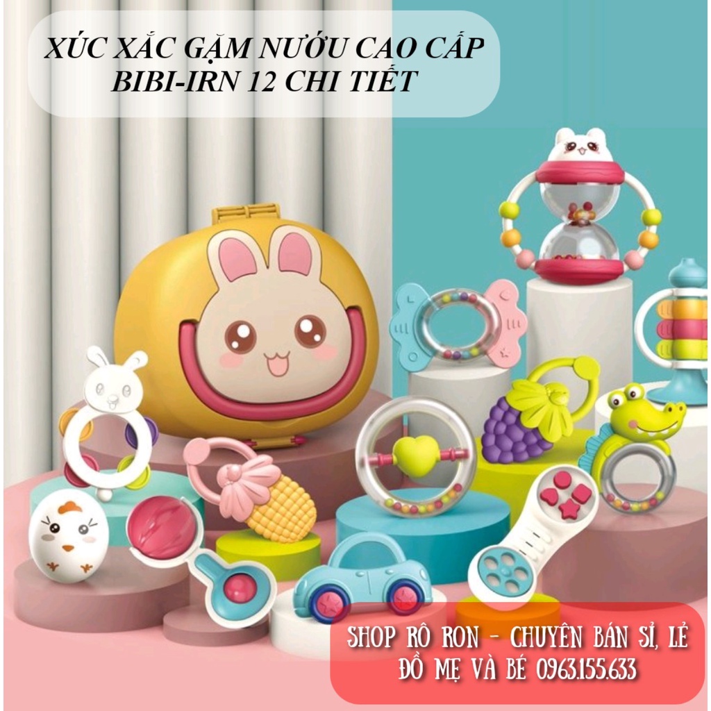 Bộ xúc xắc gặm nướu BIBI-IRN - Đồ chơi gặm nướu cao cấp 12 chi tiết cho bé - Shoproron