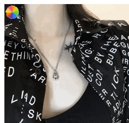 Dây chuyền mặt robot mini phong cách hip hop thời trang