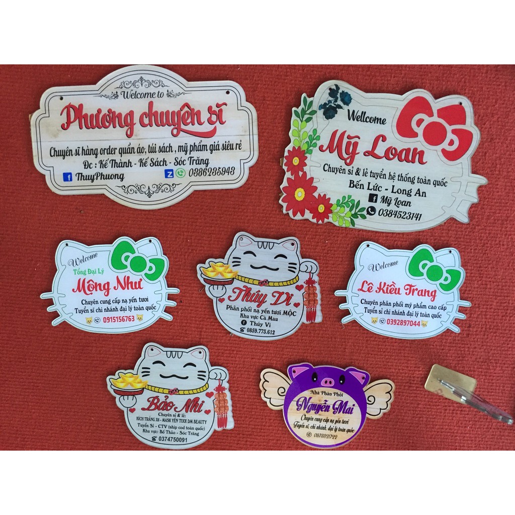 Biển hiệu treo shop hoặc cửa hàng - Bảng mica Decor trang trí - Thiết kế theo yêu cầu
