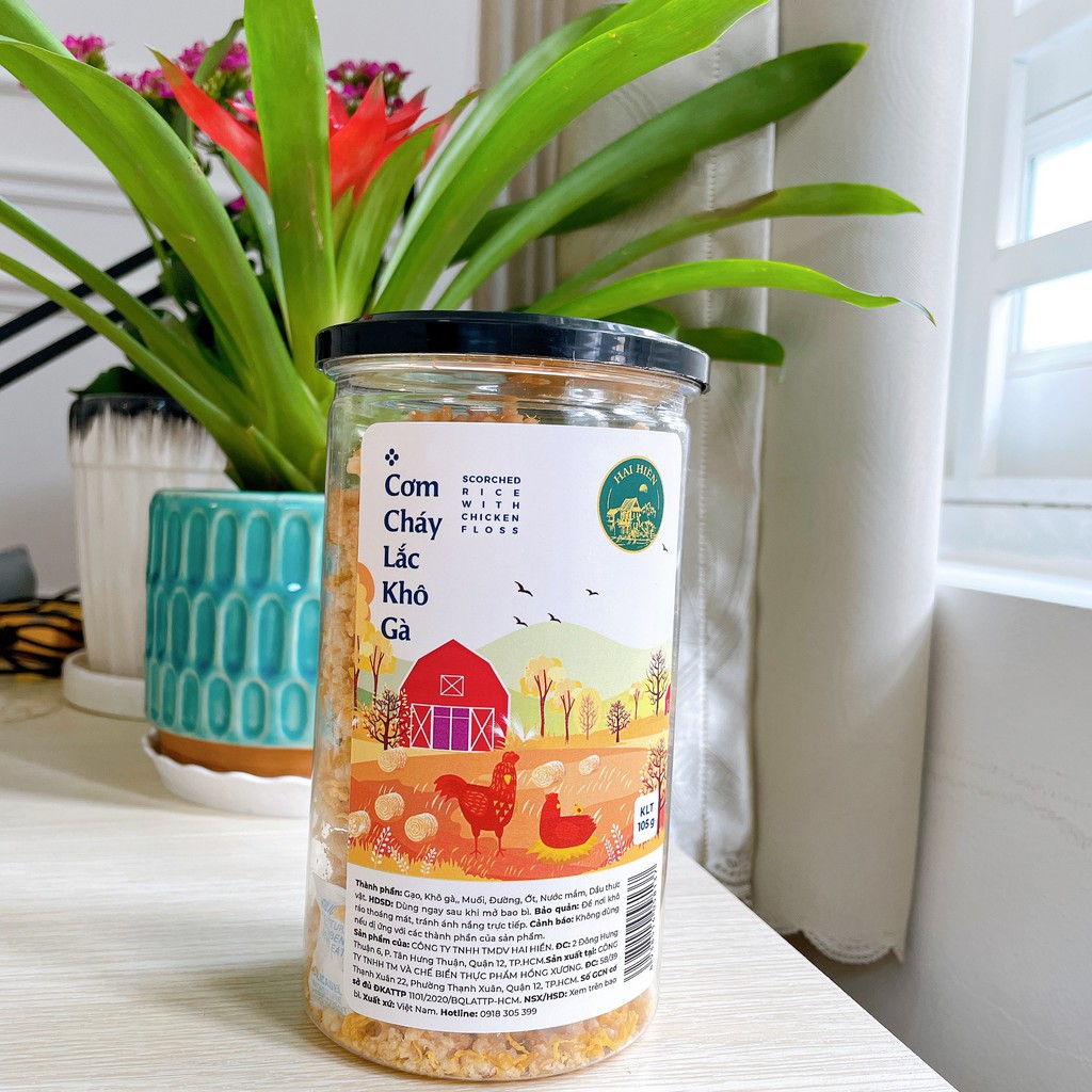 Cơm Cháy Lắc Khô Gà Hai Hiền Hũ 105g - Hàng cao cấp handmade loại 1 đảm bảo vệ sinh an toàn thực phẩm