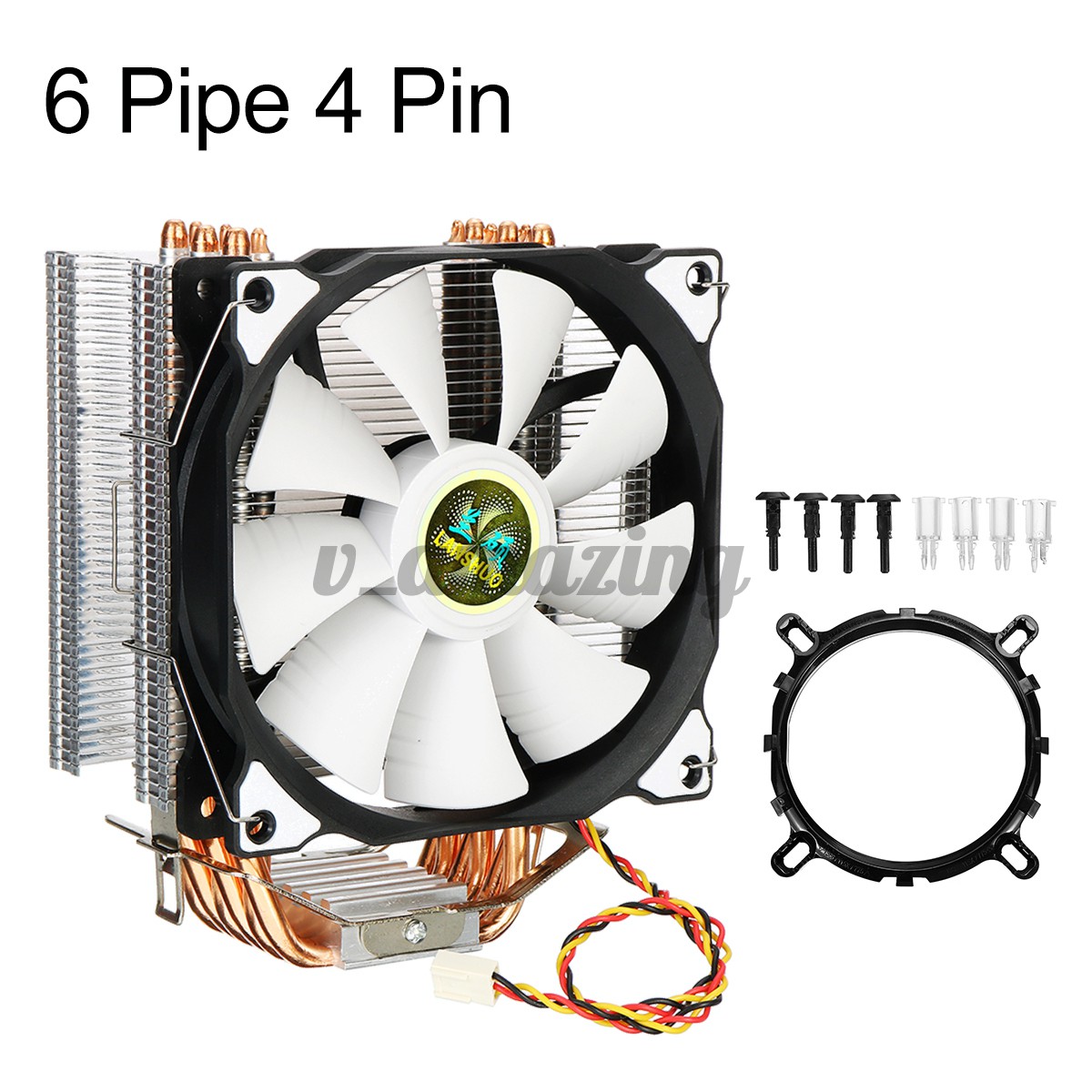 CPU Cooler 4Pin  6 Heatpipes 120mm Fan Cooling For LGA 775/115X//1366 and AMD