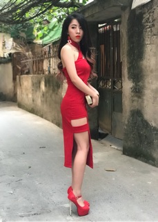 [ Đầm Thiết Kế ] Đầm body dây đan chéo cổ ( kèm ảnh thật )