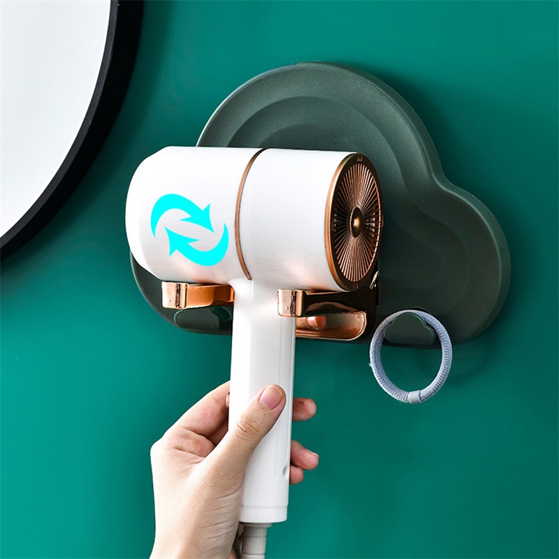 Giá Đỡ Máy Sấy Tóc Gắn Tường Không Đục Lỗ Có Thể Gập Lại Cho Phòng Tắm