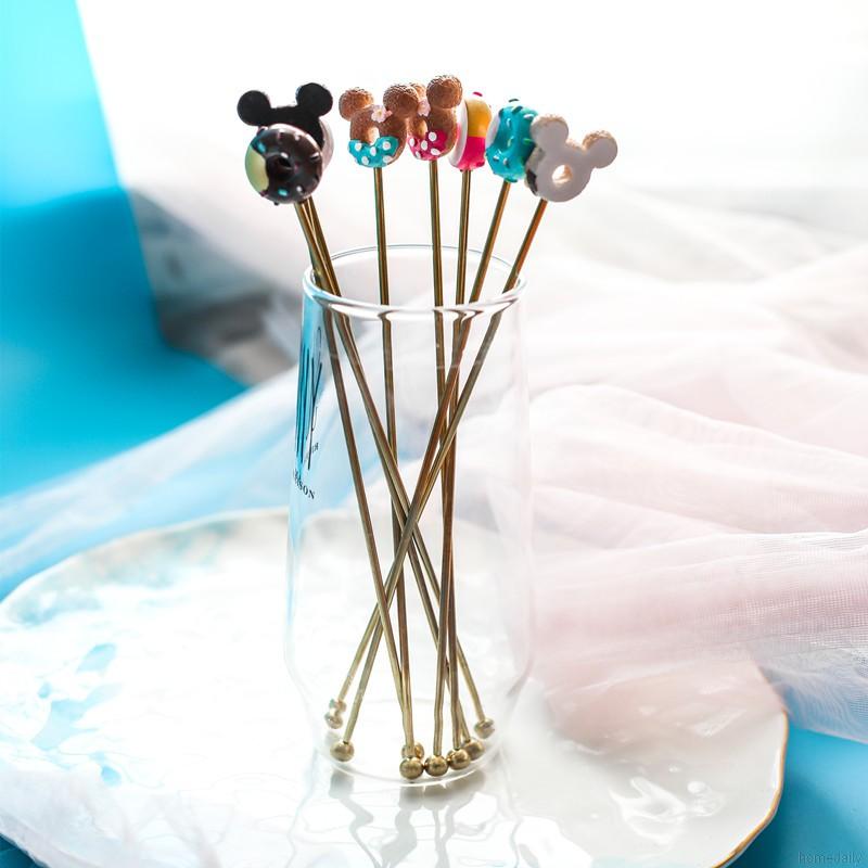 Cây khuấy đồ uống bằng thép không gỉ hình bánh donut độc đáo dùng trang trí