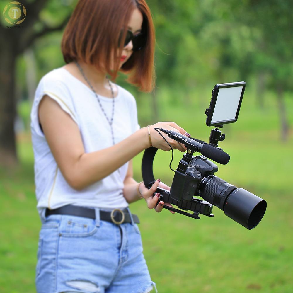 Shipped within 12 hours】 PULUZ PU3005 C-shaped Camera Bracket Video Handle DV Brackets Steadicam U Shape Stabilizer Grip Stabilizing Tool for DSLR DV Camera Enhance Stability of Video Filming Stabilizer [TO]
