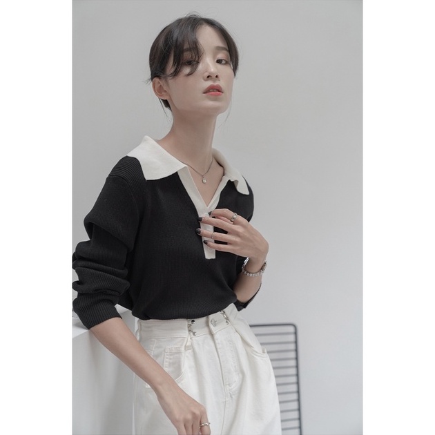 Áo len tay dài dáng rộng phong cách Hàn Quốc 3 màu lựa chọn | BigBuy360 - bigbuy360.vn