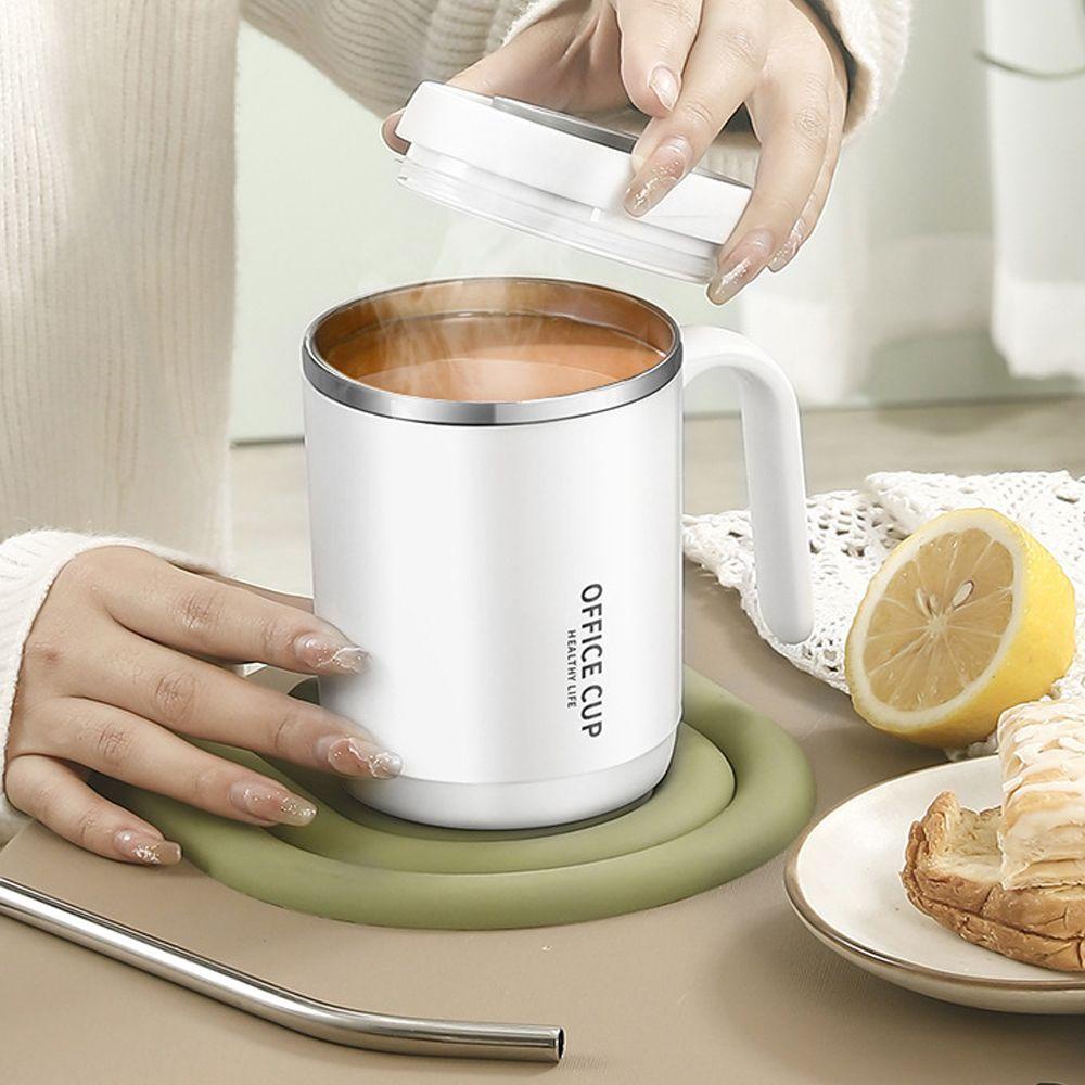 PISTA Cốc Cà Phê Bằng Thép Không Gỉ Có Nắp Đậy Kèm Ống Hút