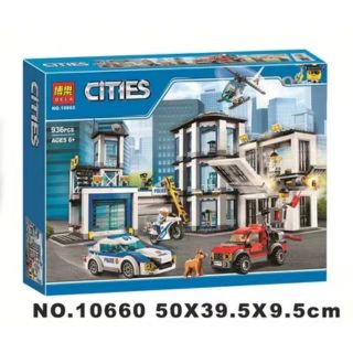 xả hết hàng Lắp ráp lego CITIES - trụ sở cảnh sát thành phố 936 miếng