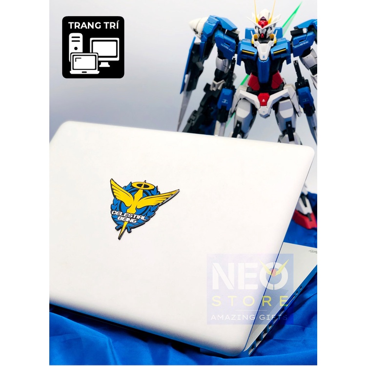 Miếng dán trang trí Sticker Dán Laptop Hình Gundam Logo decal 00 Celestial Being