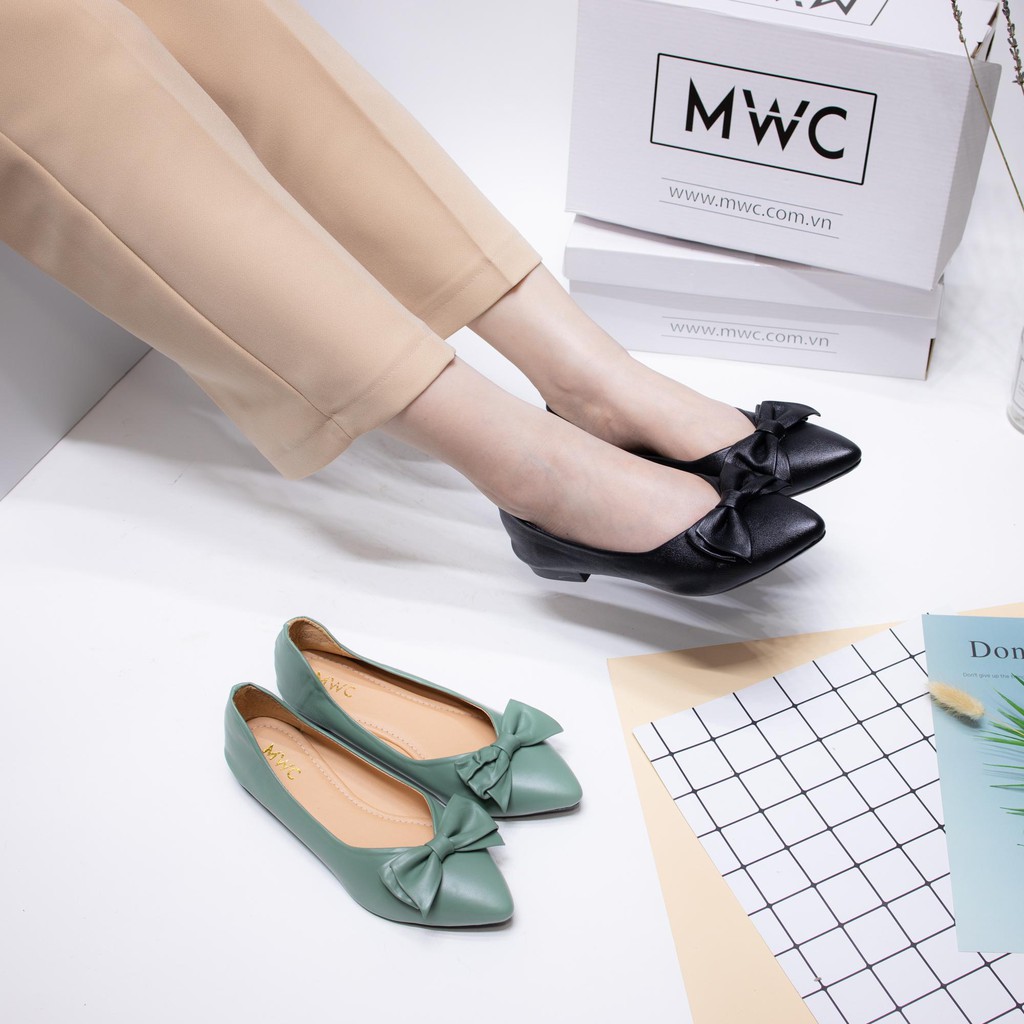 Giày búp bê đính nơ siêu xinh MWC NUBB- 2183