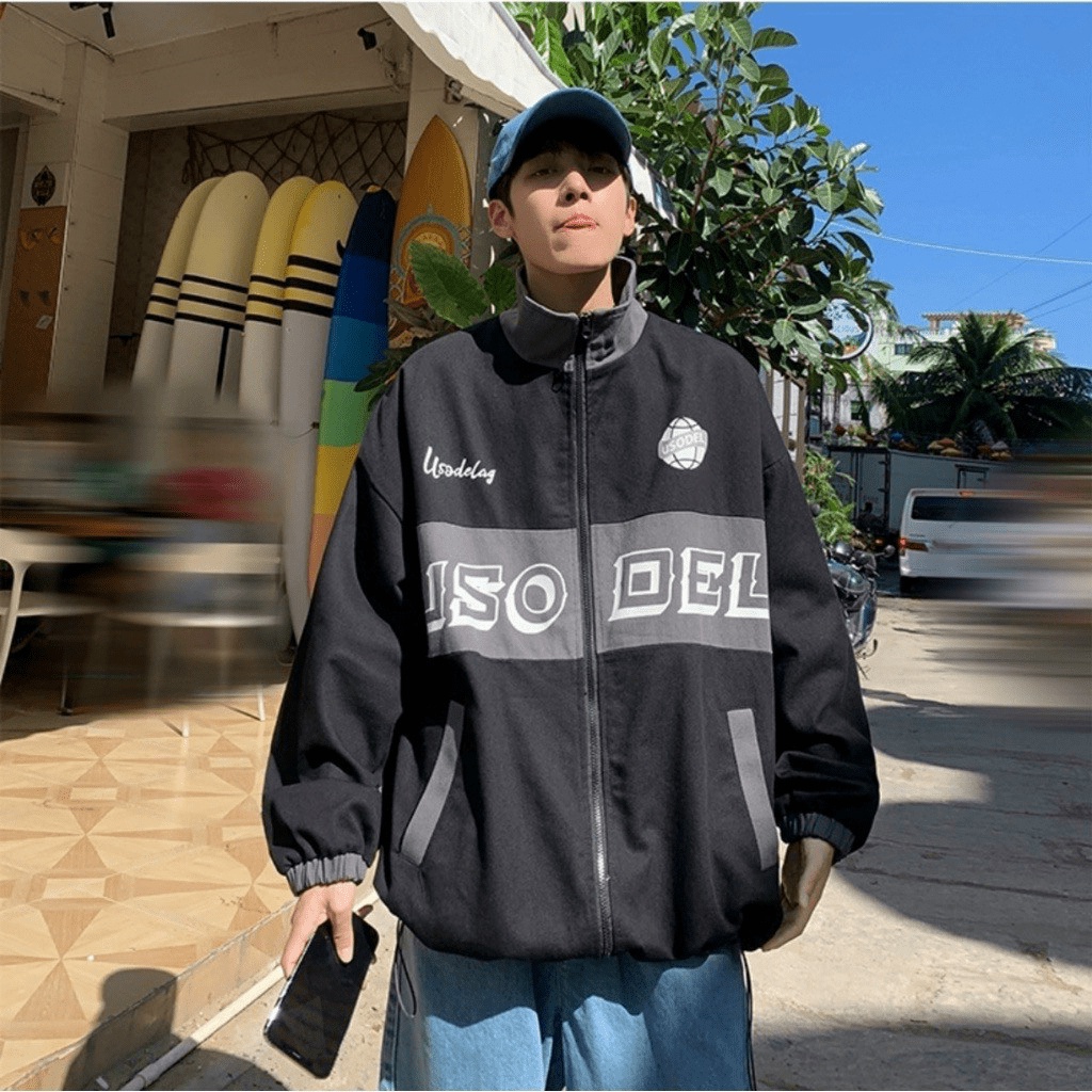 Áo Khoác Nam Cổ Trụ chất Kaki Mềm In Usodel Đẹp Form Rộng Lịch Lãm Mặc Thoải Mái NEW UNISEX