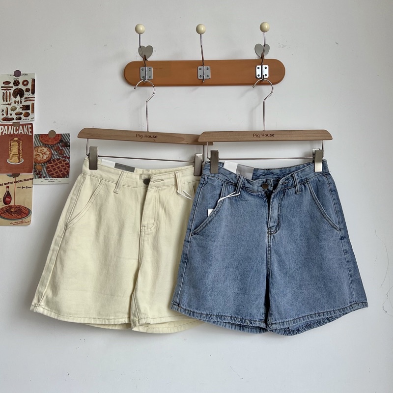 Quần shorts jean ngố 9232 chất đẹp form xinh ( Ảnh thật )