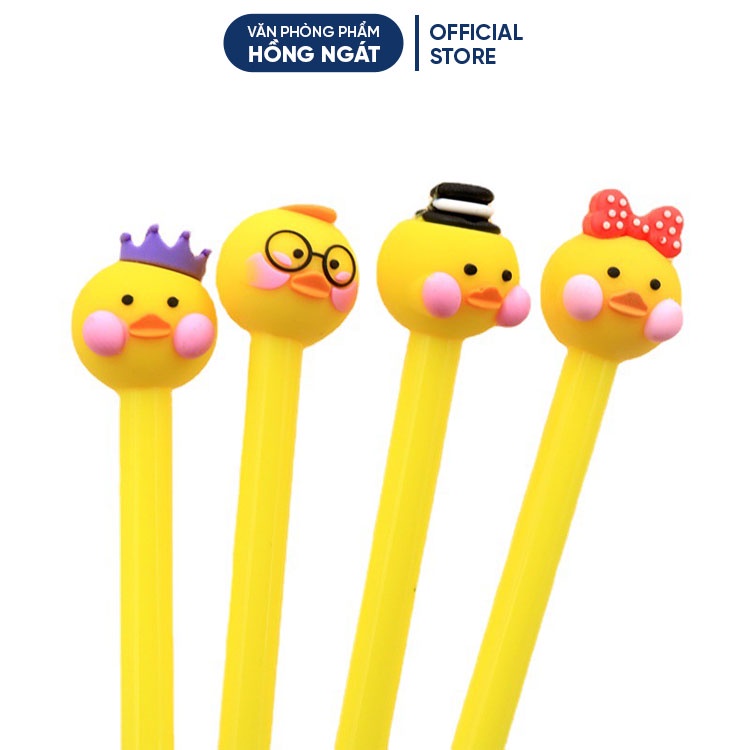 Bút bi cute con vịt, bút bi nước mực gel đen ngòi 0.5mm nhiều màu dễ thương đồ dùng học tập văn phòng phẩm B30