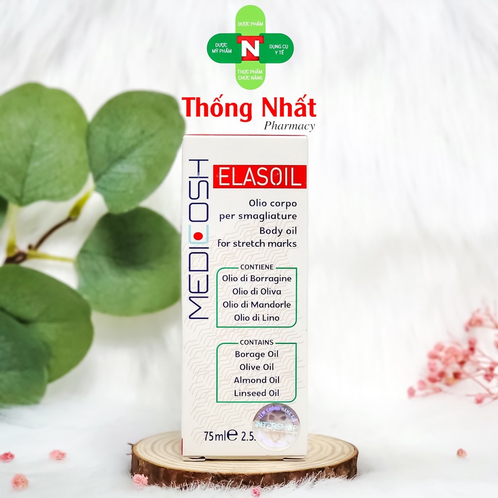 Dầu Elasoil Medicosh mẫu mới giúp mờ vết rạn da cho bà bầu, sau sinh, giảm cân 75ml Intershop