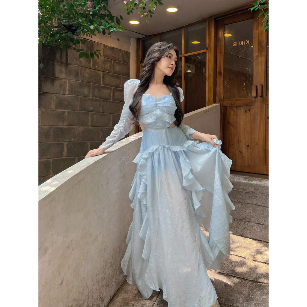 ĐẦM RAU MÁ_ MÀU XANH DƯƠNG_CHÍNH HÃNG