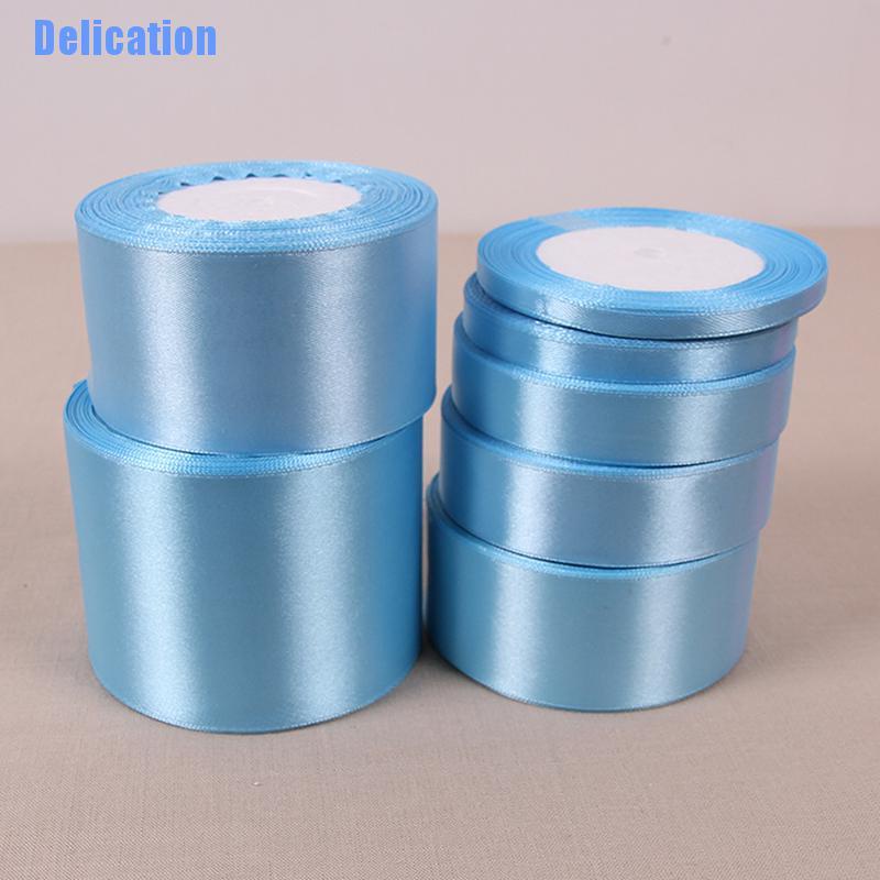 Delication: Sky Blue 25 Yards Silk Satin Ribbon Wedding Party Decoration Gift Wrapping Christmas New Year Apparel Sewing Fabric DIY