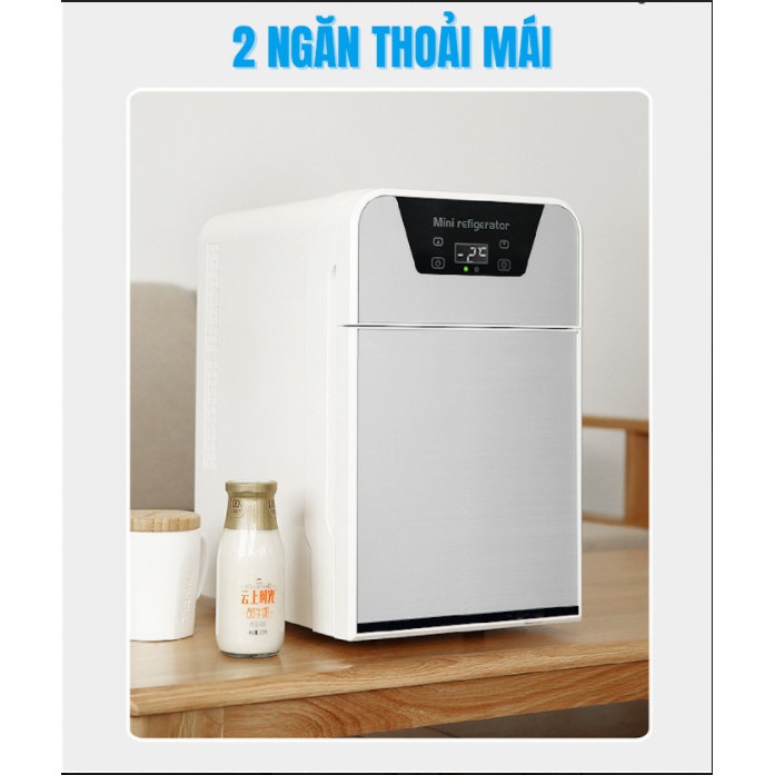 Tủ lạnh mini 20L 2 ngăn [HÀNG HIỆU] Có Hiển Thị Nhiệt Độ