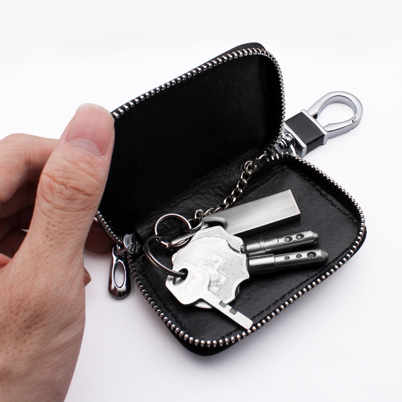 Túi Da Mini Dựng Chìa Khóa Xe Remote Key Ô Tô Xe Máy Nhỏ Gọn Có Móc Khóa Tiện Lợi