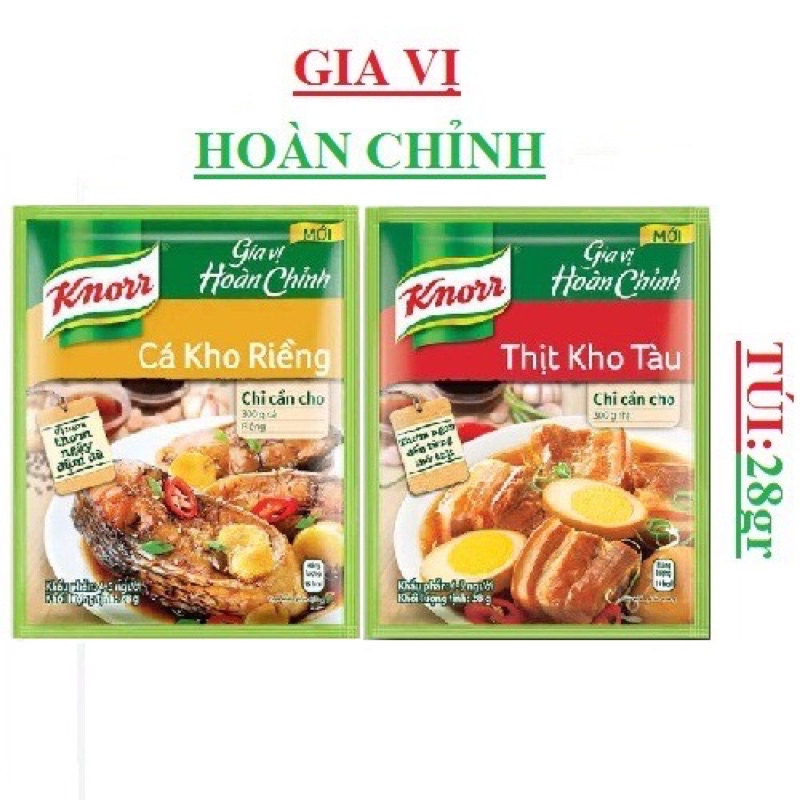 Gia vị kho thịt Knorr (Thịt kho, cá kho, canh chua) (đủ 3 vị best seller)