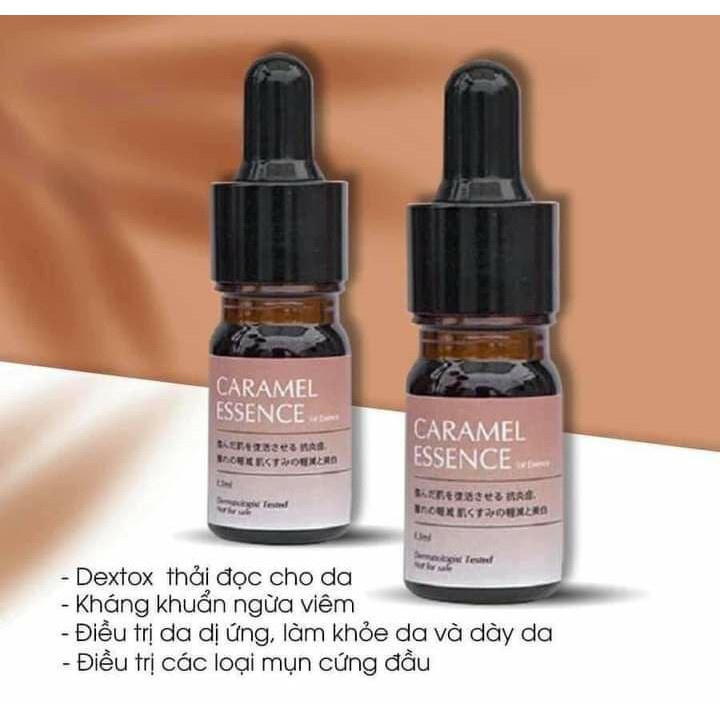 Serum Caramel Essence Nhật Bản 💜 Tinh chất NGỪA MỤN XOÁ THÂM detox CARAMEL 5ml
