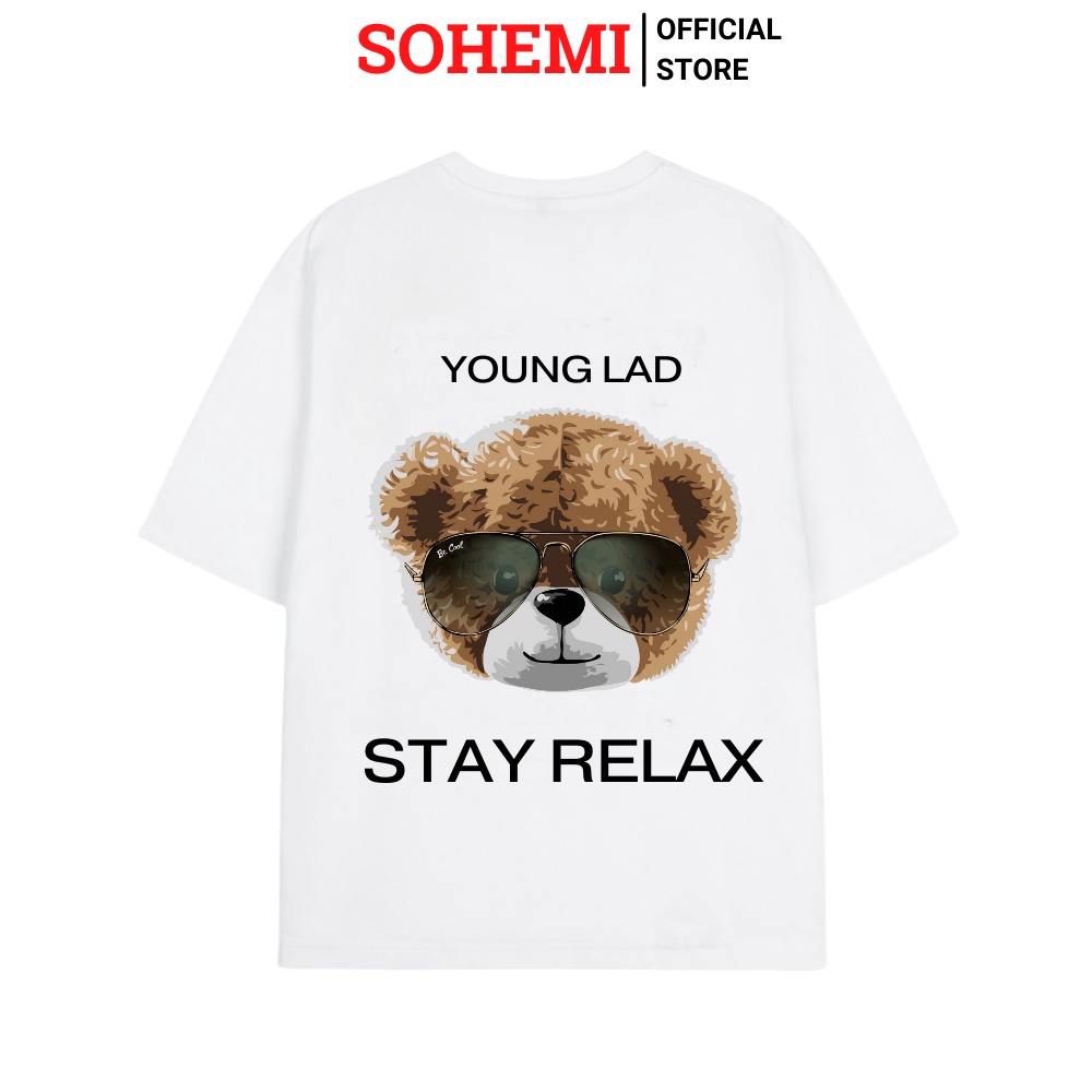 Áo Thun Tay Lỡ Form Rộng SOHEMI họa tiết YOUNG LAB vải cotton 100% 2 chiều cao cấp