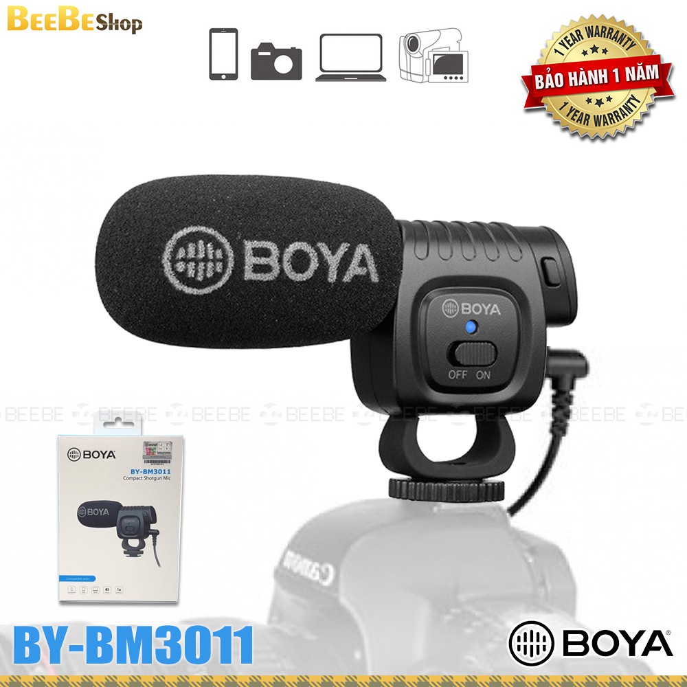 BOYA BY BM3011 - Micro Thu Âm Quay Phim Máy Ảnh, Smartphone, Compact Shotgun Microphone