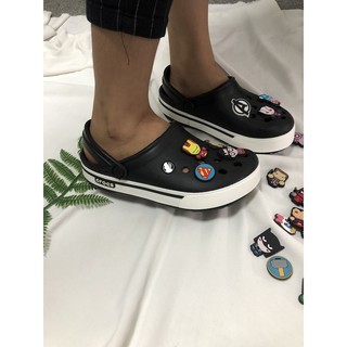 Combo Dép Sục Cross Band2.5 Clog Đen + 6Jibbitz/Sticker Cực Xinh Crocsvietnam Xuất Khẩu