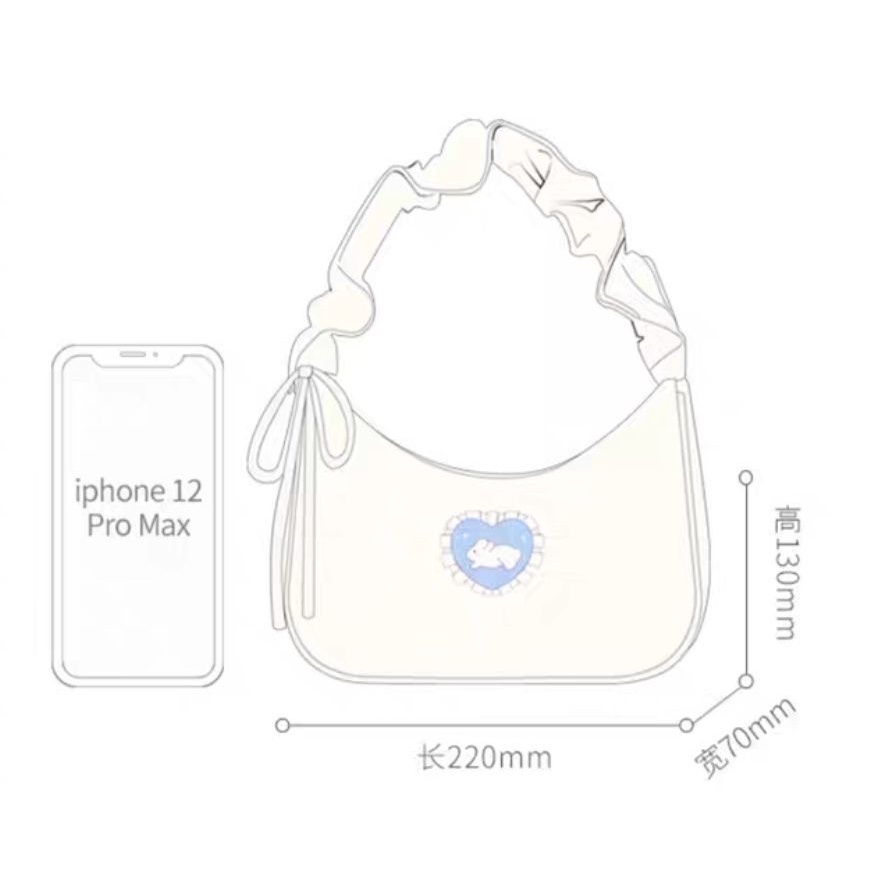 Túi Xách Dây Rút In Họa Tiết Thỏ / Đám Mây Thời Trang Mùa Hè 2022 Cho Nữ