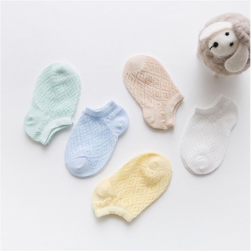 SET 5 ĐÔI TẤT LƯỚI THÔNG HƠI CHO BÉ SƠ SINH-6MONTH