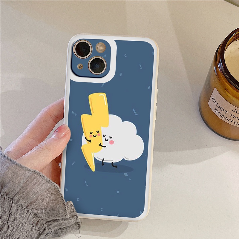Ốp iphone - Ốp lưng iphone cạnh vuông mây và tia chớp dành cho ip 6 đến 14promax - ng297