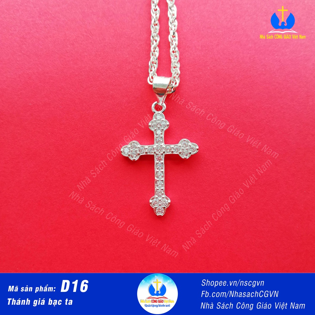 Thánh giá bạc ta - Mặt dây chuyền  D16 cho nam nữ, trẻ em - Quà tặng Công Giáo