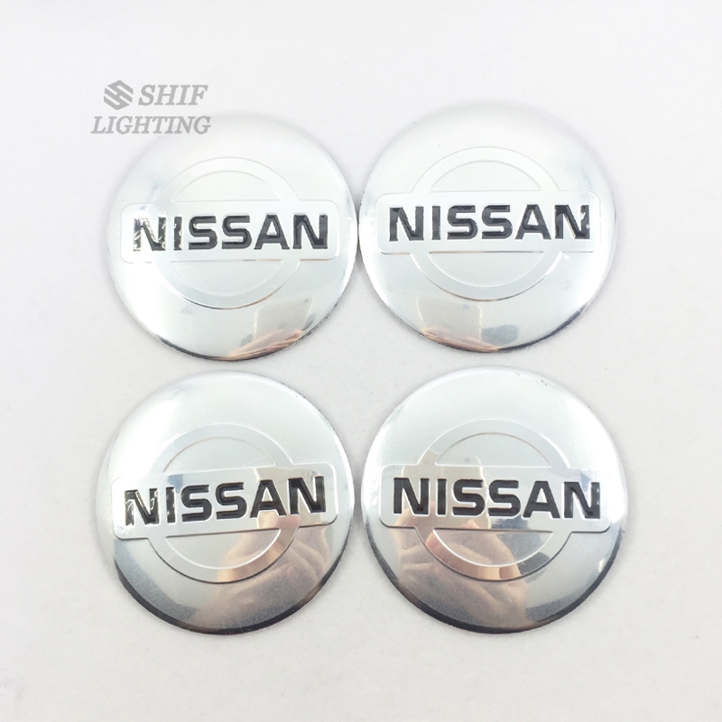 Set 4 nắp gắn trung tâm bánh bánh xe hình logo NISSAN 56mm