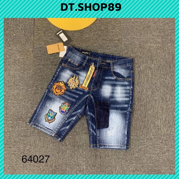 Quần short jean nam co giãn, họa tiết độc đáo, Quần đùi chất bò cao cấp thời trang DT.SHOP89 SJTP27