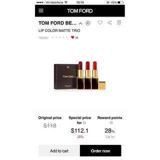 son Tomford (fullbox, fullsize, đủ bill)