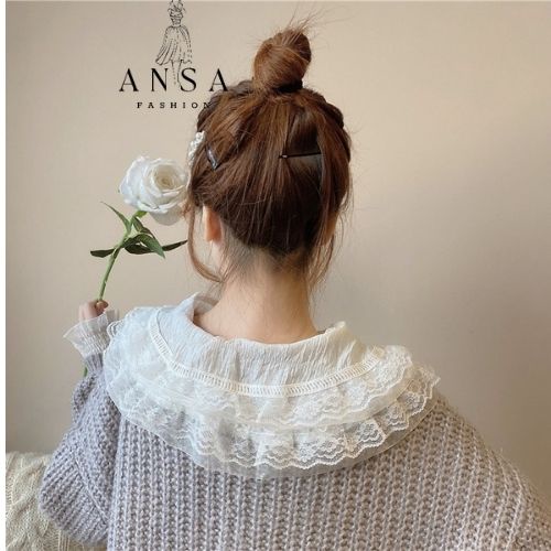 Áo sơ mi trắng nữ bánh bèo dài tay cổ ren