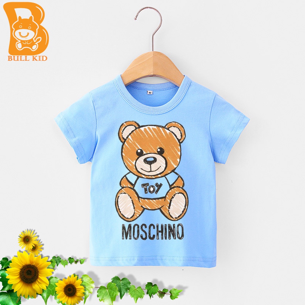 SIZE TO áo thun bé trai, bé gái chất liệu 100% cotton mềm mịn thoàng mát  gấu moch1no