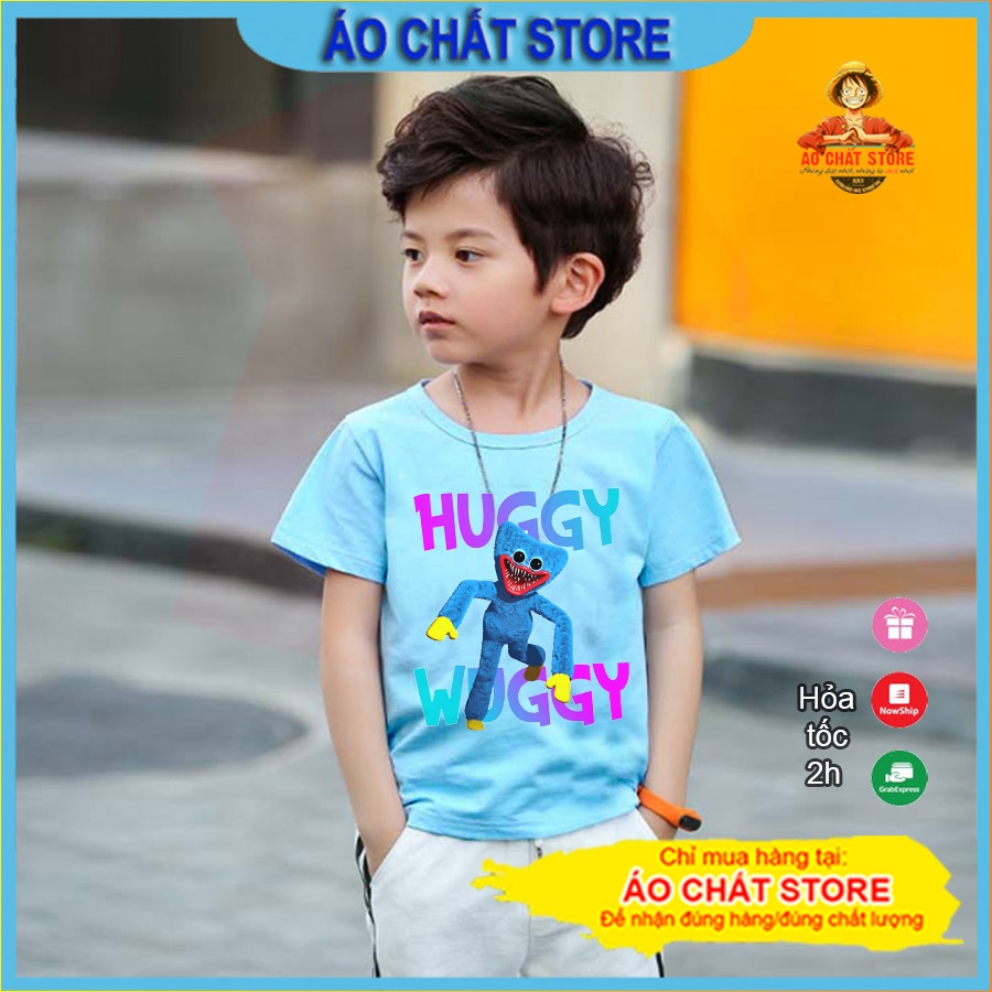 Áo Thun Trẻ Em Poppy Playtime Huggy Wuggy Cho Bé Trai Bé Gái Màu Trắng Siêu Đẹp PP10 | Áo Chất Store
