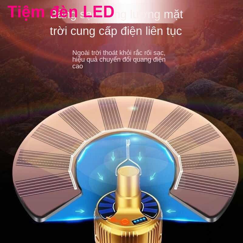 Đèn LED siêu sáng điều khiển từ xa có thể sạc lại bóng chợ đêm ngoài trời chiếu hộ gia đình mất điện khẩn cấp t