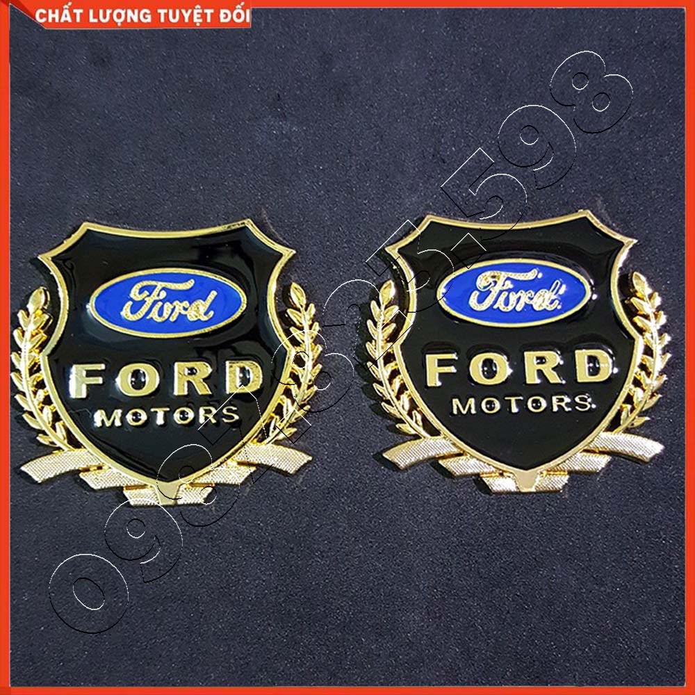 Logo Chữ FORD Kim Loại - Logo Bông Lúa Chữ Ford Trang Trí