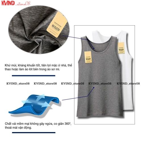 Áo thun ba lỗ nam - 3 lỗ sát nách tanktop tập gym thể thao - Vải cotton thoáng mát co giãn hút mồ hôi-Kvind_store08