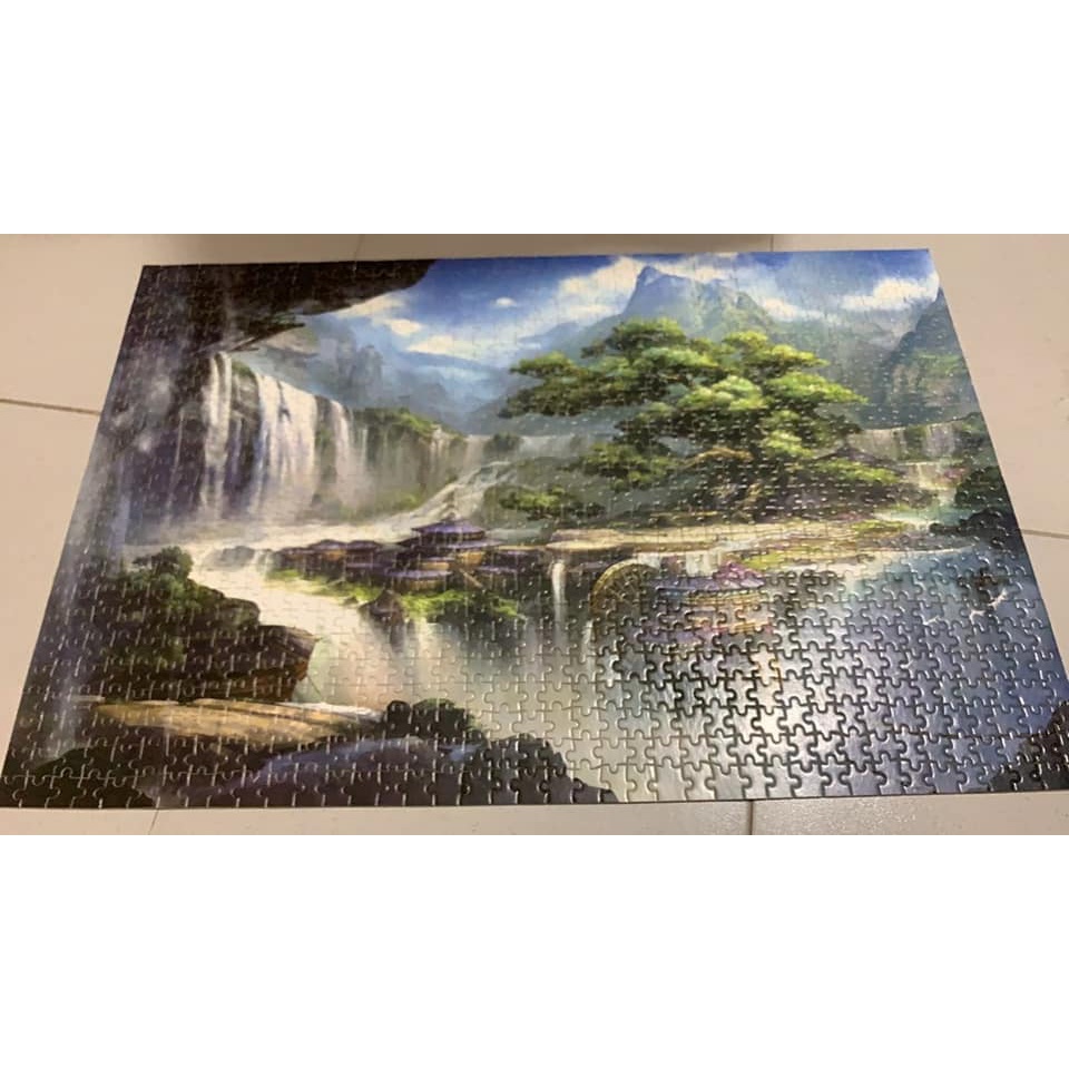 Tranh ghép hình 1000 mảnh gỗ kèm keo dán KT 75x50cm, tranh xếp hình 1000 miếng,Jigsaw Puzzle 1000 pcs,Tranh ghép hình gỗ