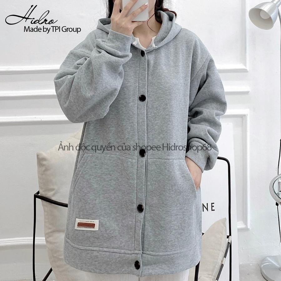 Áo Khoác Hoodie Cài Cúc Unisex Nam Nữ Chất Nỉ Bông Dày Dặn Form Rộng Oversize | WebRaoVat - webraovat.net.vn