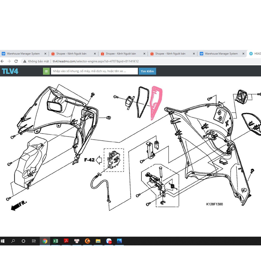 NẮP HỘP ĐỒ LEAD 125 ZIN CHÍNH HÃNG HONDA