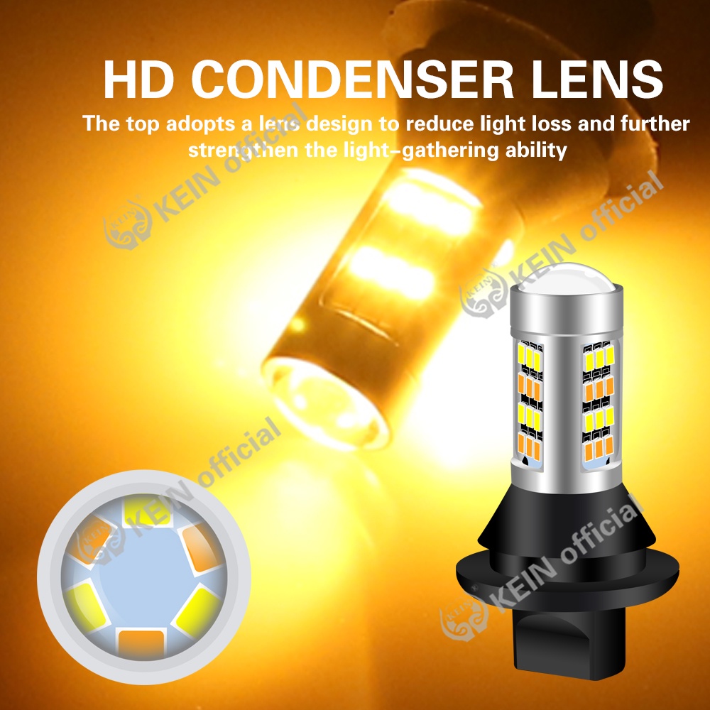 KEIN 2PCS Turn Signal Light No Fast Hyper Flash Blink Error Code Memory CANBUS Error-free Dual Mode High Quality 1156 2835SMD 42LEDs Car Dual Switchback DRL Reverse Turn Signal Lights Car LED Light T20 7440 3156