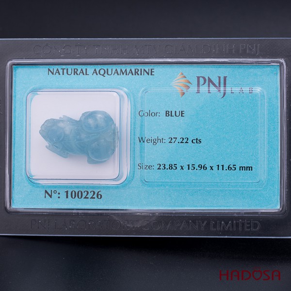 Đá Aquamarine tỳ hưu chuẩn 5A cao cấp Hadosa